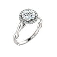 thumbnail image 4 of 1ct Diamant Halo Solitaire Vintage Bande Entrelacée Ronde Or Blanc 14k, 4 of 4