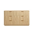 thumbnail image 4 of GUTALOR 55" Wide 6 Drawer Dresser with Curved Wave Design, Modern Walnut Chest of Drawers & TV Stand for Bedroom, Living Room, or Hallway, 55.12" x 15.75" x 31.5", 4 of 6