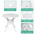 thumbnail image 3 of VIVIJASON 3-Piece Patio Furniture Dining Set, Outdoor All-Weather Cast Aluminum Bistro Set, Include 2 Swivel Chairs and 30.8" Round Table w/Umbrella Hole for Balcony, Lawn, Garden, Backyard, White, 3 of 7
