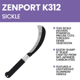 thumbnail image 4 of Zenport K312 Harvest Sickle, 8-Inch Blade, 8 Inch Carbon Steel Blade, Black/Silver, 4 of 5