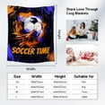 thumbnail image 2 of Soccer Blanket, Cozy Soft Throw Blankets for Kids, Cool Black Flannel Throw Gifts for Couch Office, 30x40 Inches, 2 of 4