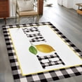 thumbnail image 2 of Area Rugs 2.7'x5', Lemon Carpet for Living Room Bedroom Dining Room, Summer Botanical Black White Plaid Pastoral Throw Kitchen Rugs Non Slip Washable Rectangle Indoor Outdoor Rugs, 2 of 8