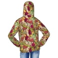 thumbnail image 4 of Cauagu Colored Large Mushrooms and Leaves Print Sun Protection Jacket for Teen,Full-Zipper Long Sleeve Sun Shirts with Pockets UV Hoodie Shirts Outdoor Athletic Jacket-Large, 4 of 7