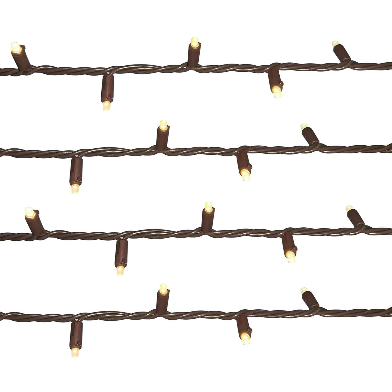 Mainstays 100-count Warm White LED Dome String Lights - Brown Wire, LED String Lights