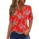 thumbnail image 2 of Fiudx Tops para Mujer Blusa de Manga Corta Estampada a La Moda para Mujer, Blusas Informales con Cuello Redondo, 2 of 4