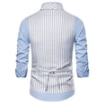 thumbnail image 4 of Men's Double Breasted Lapel Striped Suit Vests Casual Business Dress Vests Slim Fit Waistcoatfor Wedding Groom Dating White, 4 of 8