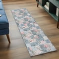 thumbnail image 3 of 2'x6' Rug Runners for Hallways Kitchen, Blue Pink Botanical Non Slip Entryway Beside Floor Carpet Runner, Spring Floral Vintage Washable Laundry Room Bedroom Throw Rugs Mat for Family Pet, 3 of 8