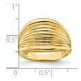thumbnail image 2 of Solid 14k Yellow Gold Ridged Shrimp Dome Ring Band Size 6.5, 2 of 3