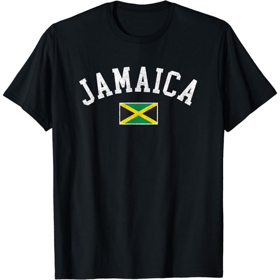 Retro Jamaica Flag Vintage Jamaican Travel Souvenir Boy Girl T-Shirt