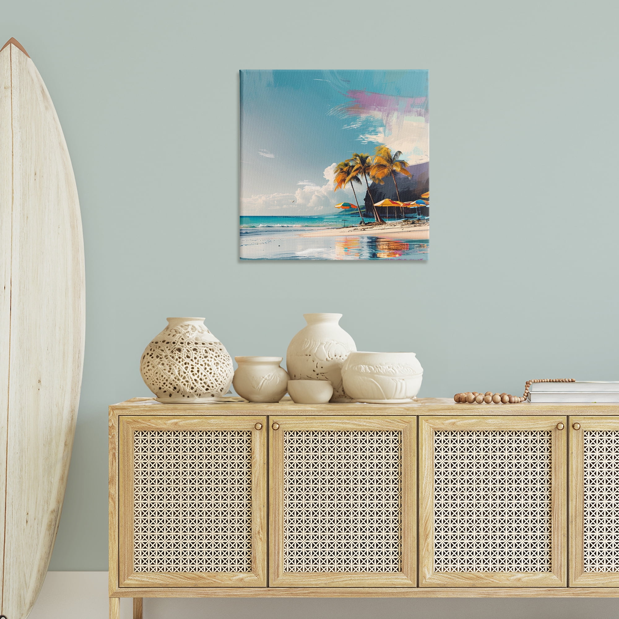 Stupell Industries Contemporary Shoreline Bliss Nautical & Beach Painting Wrapped Canvas Art Print Wall Art, 30 x 30