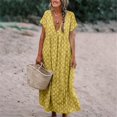 thumbnail image 4 of Robe Bohème d'Été pour Femme à Manches Courtes, T-Shirt Long Décontracté en Coton, Coupe Ample, Grande Taille, 4 of 5