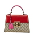 thumbnail image 2 of Pre-Owned Gucci GG Supreme Handbag Shoulder Bag 453188 Beige Red Pink PVC Leather... (Good), 2 of 11