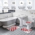 thumbnail image 5 of Red Morocco Bath Mat 3 Piece Bathroom Rug Set, Rustic Country Smear Street Mottled Art Non Slip Bath Rug Contour Mat and Toilet Lid Cover, Absorbent Shower Mats Soft Bath Rugs and Mats Sets, 5 of 8