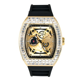 Men's Rectangle Fully Iced Out Diamond Watch with Adjustable