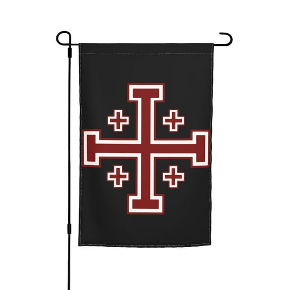 Jerusalem Cross Faig Double Garden Flags 12x18 Inch Suitable For Courtyard Lawn Holiday Home Outdoor Decoration Flag