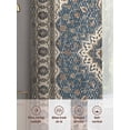 thumbnail image 6 of Sheer Curtains 96 Inches Long 2 Panels, Retro Traditional Ethnic Style Rod Pocket Curtain Voile Draperies, Boho Tribal Abstract Flower Light Filtering Window Treatment for Living Room Bedroom, 6 of 8