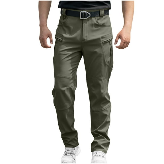 Dagegui Mens Cargo Work Pants Ripstop Tactical Pants with Multi Pockets Outdoor Waterproof Hiking Fishing Pants Army Green M