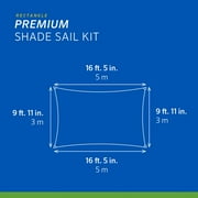 Coolaroo Premium Outdoor Sun Shade Sail with Hardware Kit 95% UV Block Protection for Backyard, Garden, Patio, 165 x 911 Rectangle, Stone