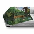 thumbnail image 3 of Jaguar Soft Flannel Fleece Throw Blanket, Animals in Rainforest Exotic Birds Snakes and Tapirs Tropical Jungle Illustration, Cozy Plush for Indoor and Outdoor Use, 50" x 60", Multicolor, by Ambesonne, 3 of 6