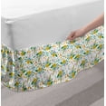 thumbnail image 2 of Floral Bed Skirt, Rhythmic Colorful Flowers Yellow Petals Pattern, Elastic Bedskirt Dust Ruffle Wrap Around for Bedding Decor, 4 Sizes, White Multicolor, by Ambesonne, 2 of 2