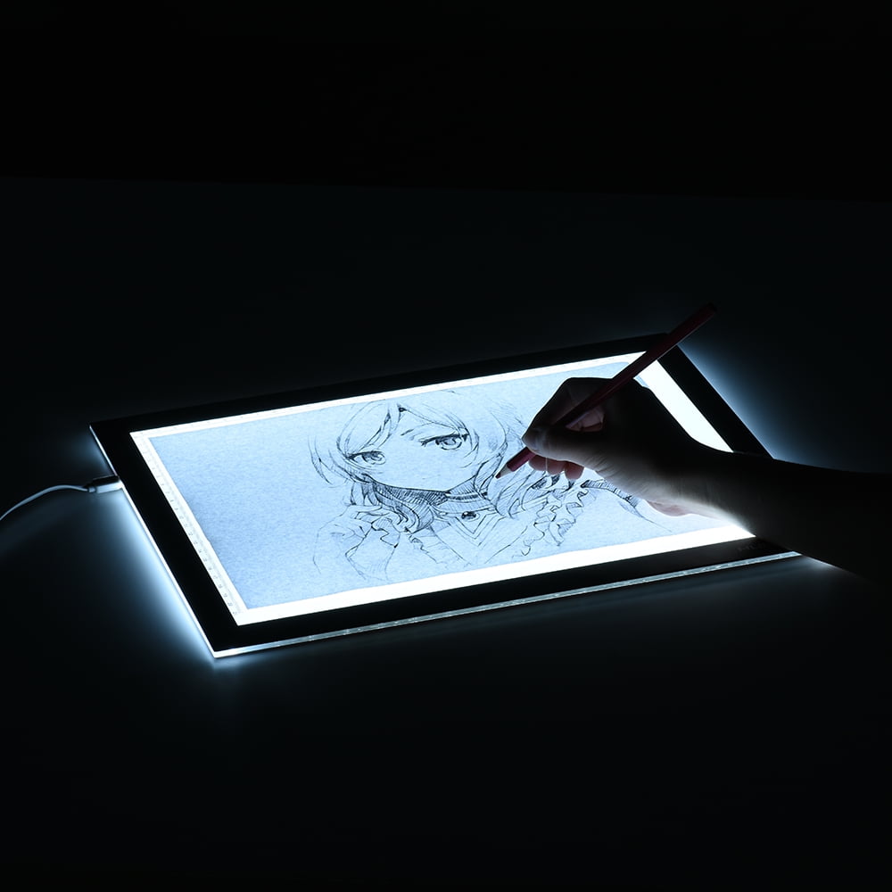 Huion 17.7 Inches Extra Thin LED Animation Drawing Tracing Stencil Board Table Panel Built-In Battery Tattoo Pad Light Box LB4 with Kenting Cleaning Cloth Diagonal Length 