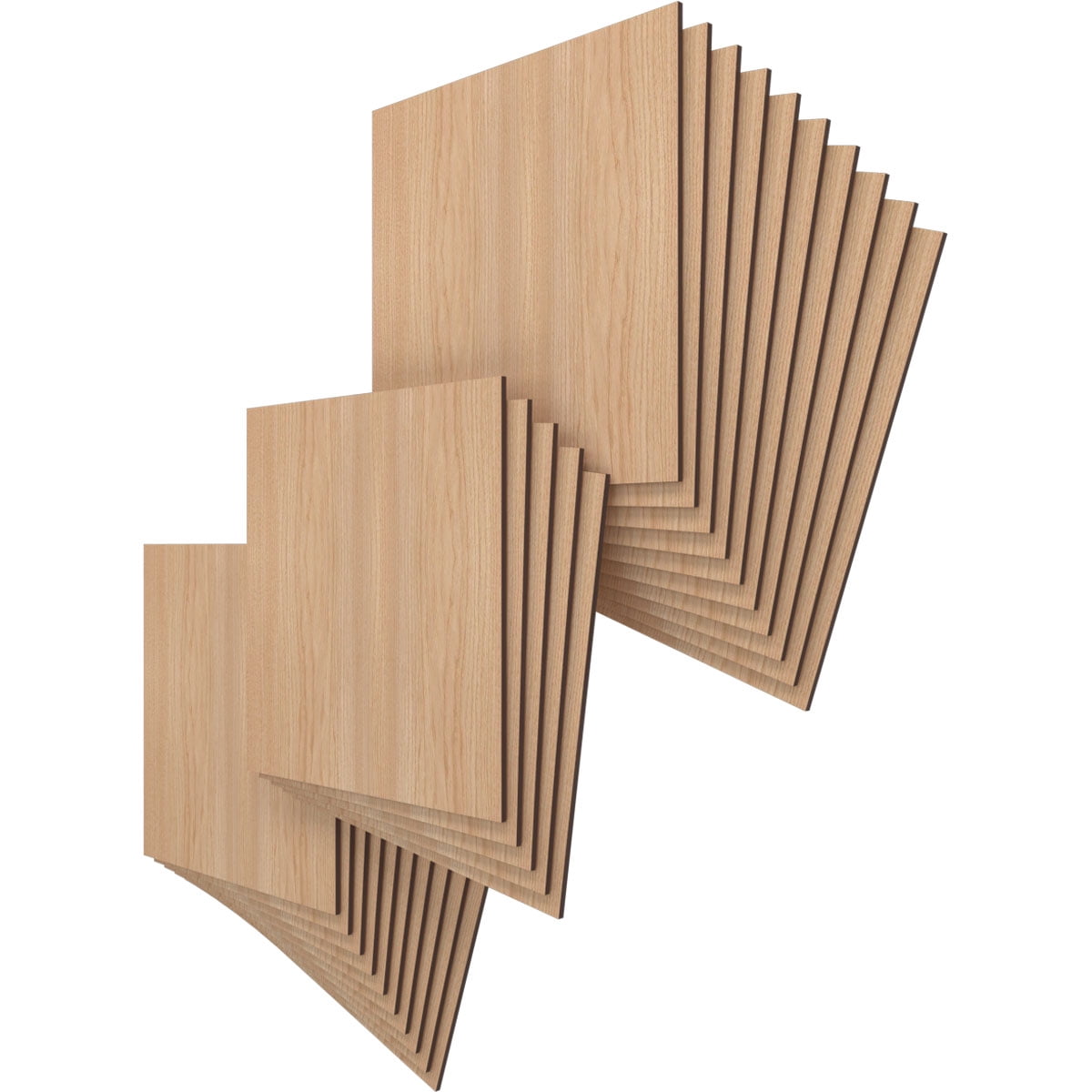 Ekena Millwork 15 3/4"W x 15 3/4"H x 1/4"T Wood Hobby Boards, Hickory (25-Pack)
