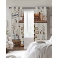 thumbnail image 3 of Farmhouse Vintage Blackout Curtains, Light Blocking Print Window Curtains, Country Cotton Book Butterfly Art Thermal Insulated Window Drapes for Living Room Kitchen Cafe 2 Panels, 104"W x 84"L, 3 of 9