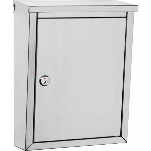 Architectural Mailboxes Regent Locking Wall Mount Mailbox, Brushed