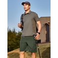 thumbnail image 2 of Pantalones cortos cargo NORTHYARD, ligeros y de secado rápido para hombre, color verde militar, 2 of 6