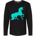 thumbnail image 3 of Inktastic Aqua Unicorn Long Sleeve T-Shirt, 3 of 5