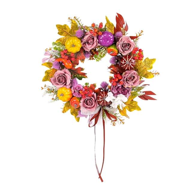 Corona, corona de flores de rosas, decoración para colgar en la puerta, accesorios para festivales, colgar en la pared de la ventana