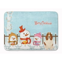 Merry Christmas Carolers Basset Hound Machine Washable Memory Foam Mat