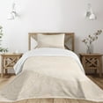 thumbnail image 3 of Ambesonne Shabby Flora Quilted Bedspread Set 2 Pcs, Floral Bloom Curves, Twin Size, Tan Cream, 3 of 6