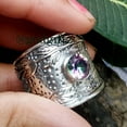 thumbnail image 5 of Multi Gemstone Ring - Leaf Designer Ring - Meditation Classy Ring - Garnet, Labradorite, Peridot Gemstone Meditation Ring - Mother Day Gift, 5 of 10