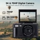 thumbnail image 4 of Cámara Digital de 75 MP, Video 5K, Zoom 18X, Grabadora de Vlogs Vintage, Pantalla Giratoria de 180°, Wifi: Ideal para Creadores de Contenido., 4 of 8