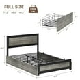 thumbnail image 4 of TROPOW King Size Bed Frame,with Headboard, Platform Metal Bed Frame with 4 Storage Drawers and Charge Station, Strong Metal Slats Support, No Box Spring Needed, Noise-Free Design, Washed Grey, 4 of 9