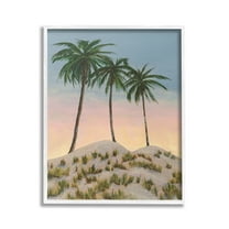 Stupell Industries Palm Trees on Hill Landscape Painting White Framed Art Print Wall Art, 24 x 30