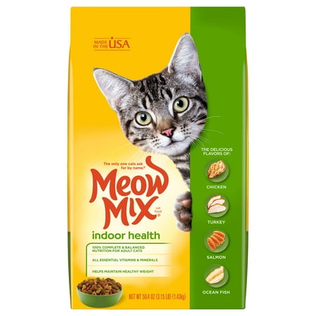 Meow Mix Indoor Health Dry Cat Food  3.15-Pound Bag 4 pack