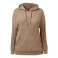 thumbnail image 6 of Women's Hoodies Cable Knit Sweatshirt with Hooded Blouse Trendy 2025 Fall Winter Outfits Clothes Hooded Pullover Thin Sweater with Pocket, 6 of 6