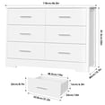 thumbnail image 6 of Homfa Double Dresser with 6 Drawer, White Horizontal Dresser Chest for Bedroom, 6 of 8