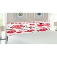 thumbnail image 2 of Animal Headboard, Owls Image with Romantic Elements Arrow Eyesight Partners in Amour Design, Upholstered Decorative Metal Bed Headboard with Memory Foam, King Size, Red White, by Ambesonne, 2 of 4