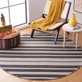 thumbnail image 2 of SAFAVIEH Montauk Faith Striped Cotton Area Rug, Black/Ivory, 6' x 6' Round, 2 of 8