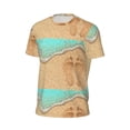 thumbnail image 5 of Rocae Beach Footprint for Men's Mesh Quick-Dry Short Sleeve Workout T-Shirt,Mens Crew Neck Tee Lightweight Soft Classic T Shirts X-Small, 5 of 9