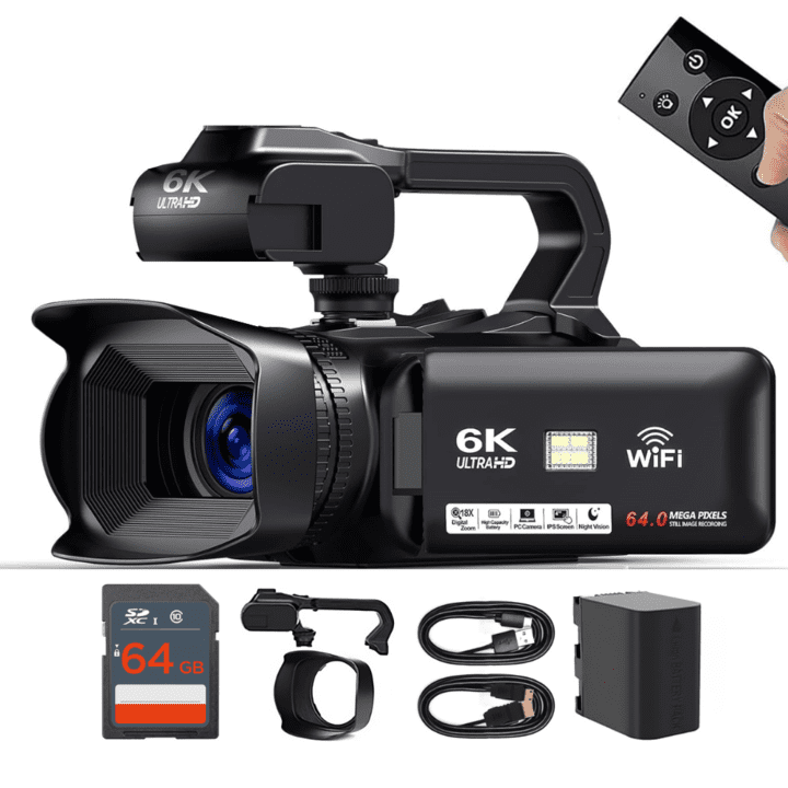 NBD 4K Camcorder, 64MP Digital Camera, 4.0