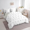 thumbnail image 3 of Manfei Kawaii Loves 7pcs Bedding Comforter Set,3D Heart Print Queen Bedding Sets,White Gray Queen Sheet Sets For Girl,Breathable Home Decor Reversible, 3 of 8