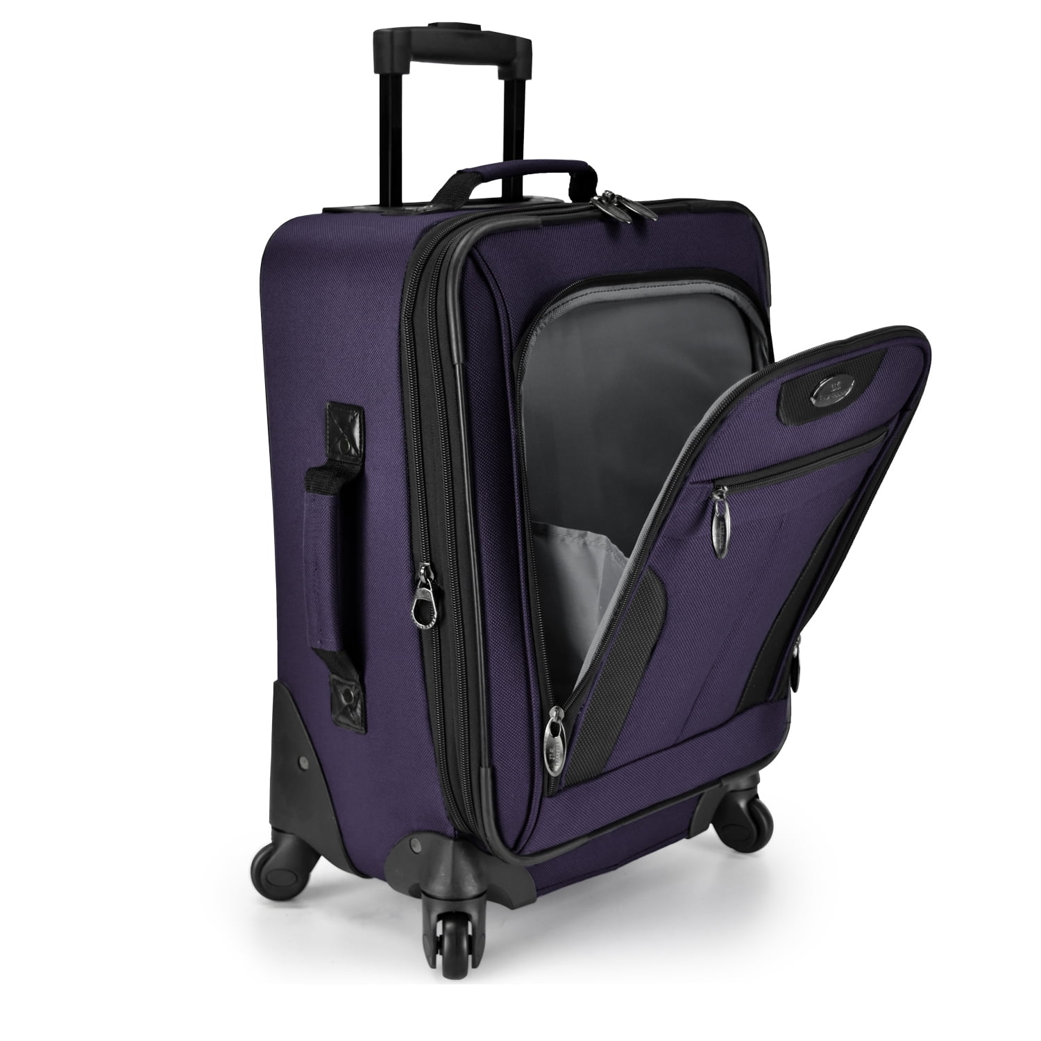 U.S. Traveler Charleville Fabric Expandable Spinner Luggage, Purple, 29" Checked Large