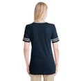 thumbnail image 3 of Jerzees Ladies' 4.5 oz. TRI-BLEND Varsity V-Neck T-Shirt - 602WVR, 3 of 4