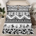 thumbnail image 2 of jejeloiu Western Cowboy Tribal Queen Sheet Sets,Rustic Farmhouse Cabin Flat Sheet,Vintage Geometric Triangle Pattern Queen Fitted Sheet For Boys Teens,Luxury Bedroom Decor,4-Piece, 2 of 7