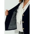 thumbnail image 5 of DARING DIVA Women's Vintage Velvet Vest Button Down Steampunk Waistcoat XS Dark Blue, 5 of 6