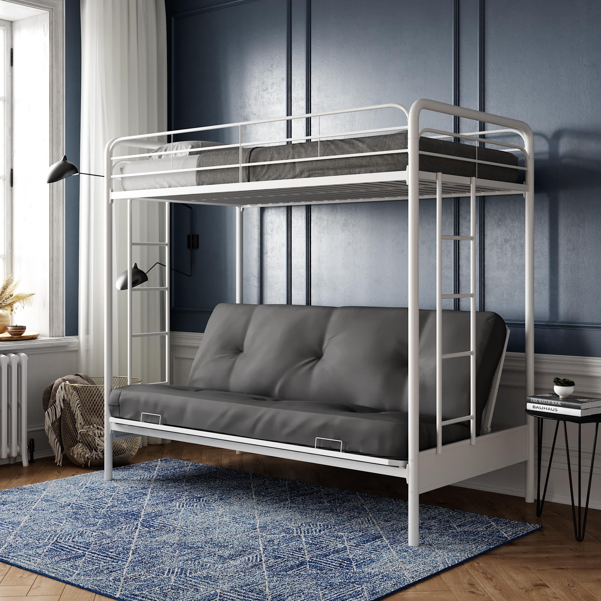 Dhp Twin Over Futon Metal Bunk Bed, Bunk Bed And Futon